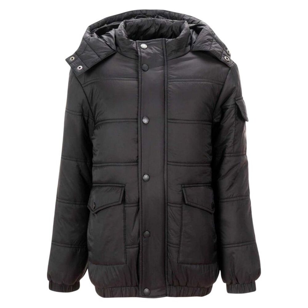 Firetrap Boys Quilted Faux Fur Hood Jacket / Black